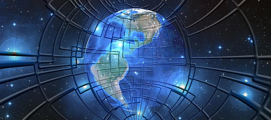 Netz, Vernetzung, vernetzt, Digital, global, Globalisierung, Universum, Platz, Star, Information, Internet