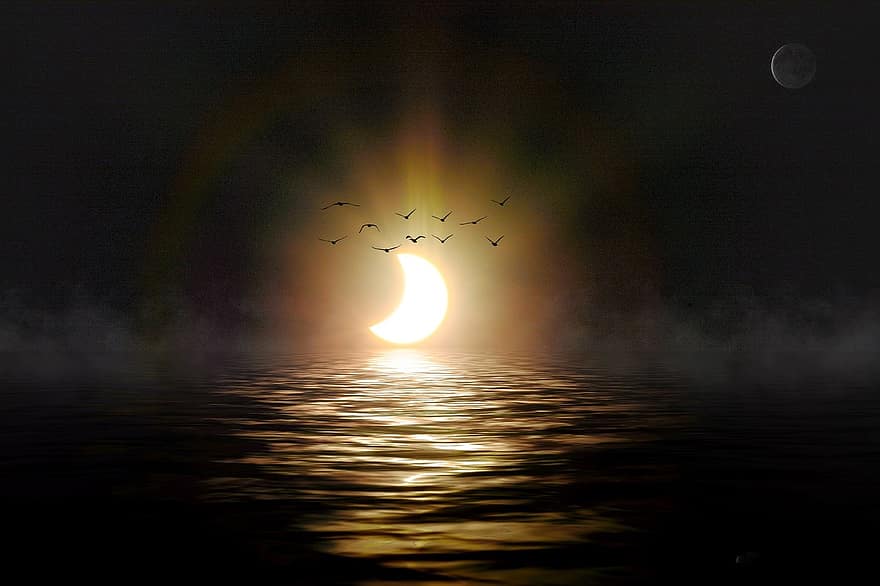 Eclipse solar, Dom, espectáculo natural, brillante, eklispe, evento astronómico, eclipse solar terrestre