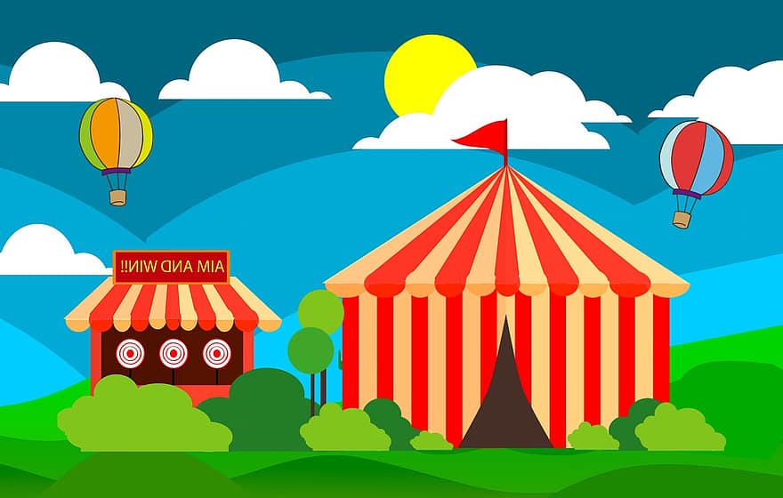 карнавал, цирк, парк, развлекательная программа, удивляться, вечер, развлечение, ночь, петельные, отпуск, веселый день