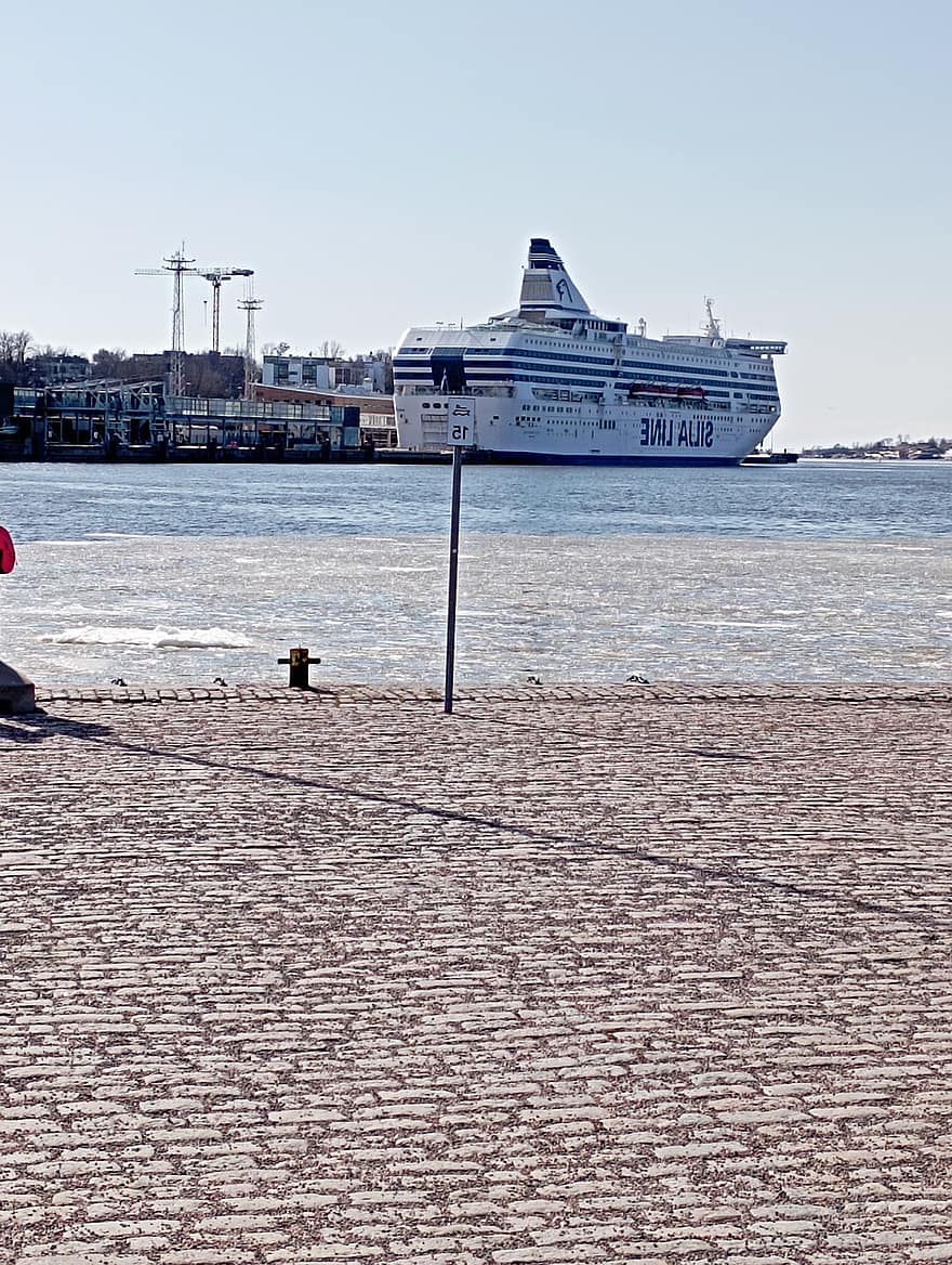 Finlândia, Helsínquia, baía, ferry boat, viagem, turismo