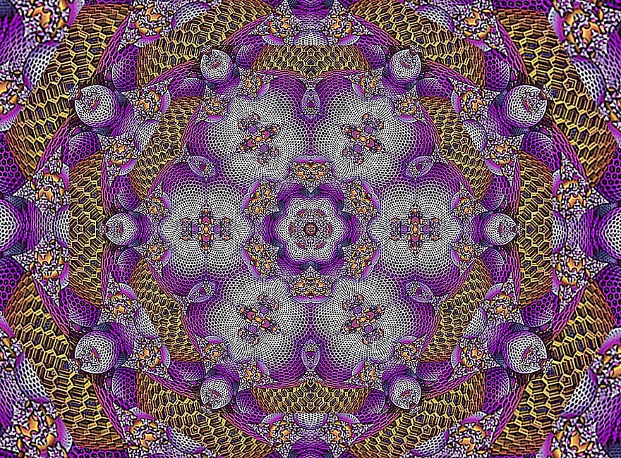 Fraktales Muster, Kaleidoskop, Blumenmuster, abstrakte Kunst, Hintergrund, Rosette, Muster, Dekoration, Hintergründe, abstrakt, Design