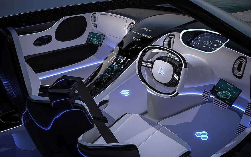 mașină, mașină de lux, interior, mașină sport, auto, vehicul, mașină de curse, supercar, hypercar, Mașină futuristă, Design futurist de mașini