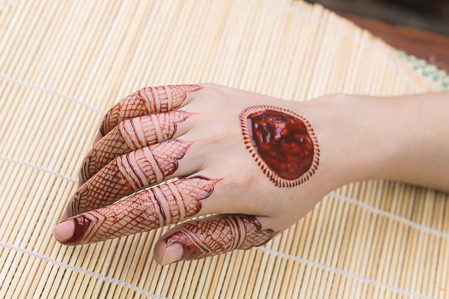 мехнди, къна, ръка, изкуство, бодиарт, боя за тяло, татуировка с къна, татуировка, индийски, индийска булка, индийска култура