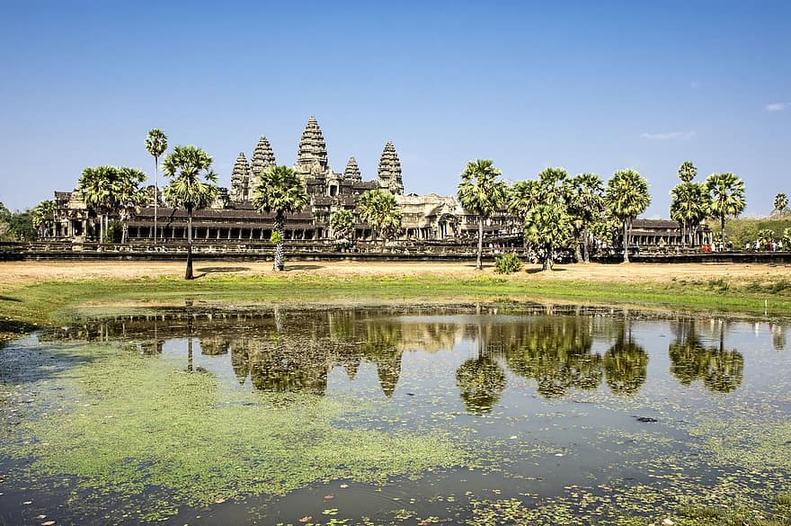 Angkor Wat, tinning, Kambodsja, arkitektur, siem høste, berømt sted, angkor, buddhisme, historie, gammel ruin, Religion