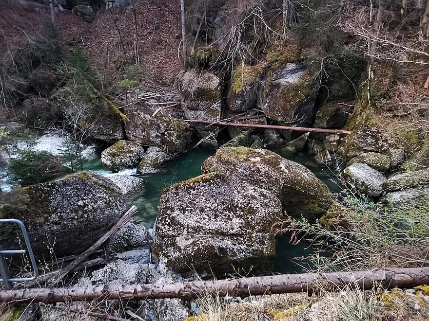 naturaleza, río, Suiza, rock