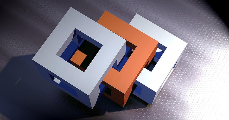 куб, блок, отворен, геометрия, кухо тяло, пространство, 3-то измерение, триизмерен