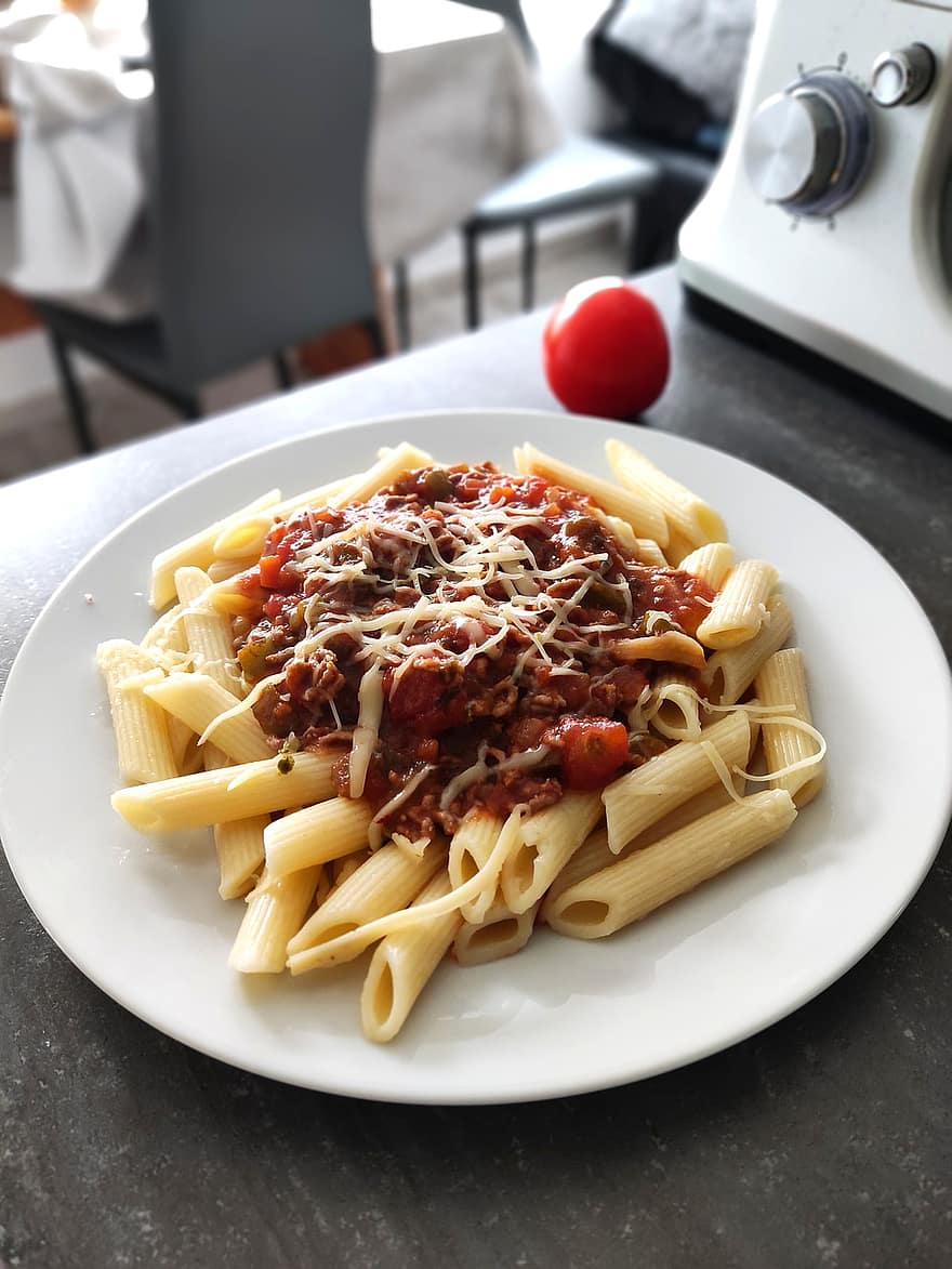 pasta, italiensk kjøkken, mat, saus, måltid