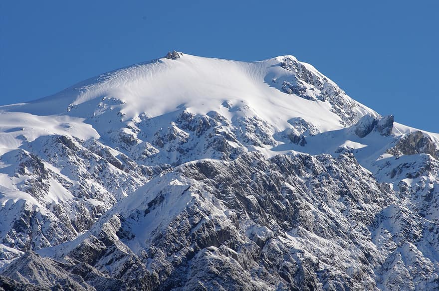 Berg, Schnee, Gipfel, Landschaft, schneebedeckter Berg, Alpen, alpin, szenisch, Morgen, Natur, Südalpen