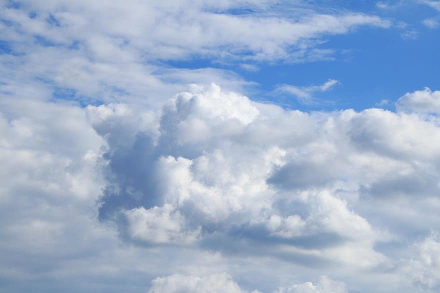niebo, chmury, cumulus, niebieski, dzień, pogoda, Chmura, przestrzeń, lato, chmura cumulusowa, tła