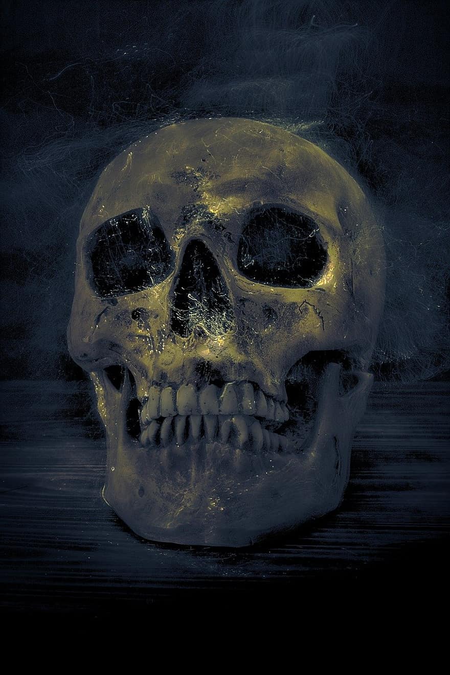 craniu, spirit, mistic, ciudat, ireal, groază, înfiorător, fantezie, fantomatic, Halloween, întuneric