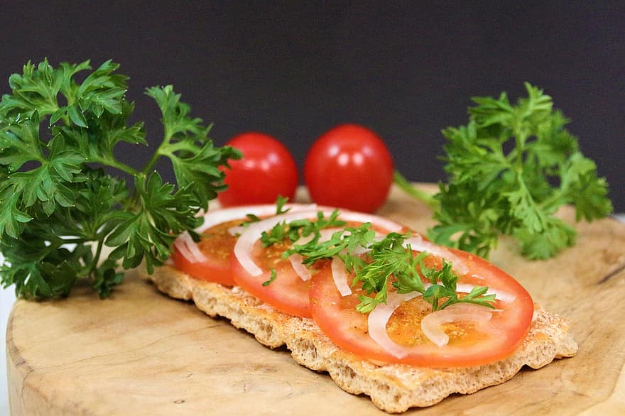 помидор, хлеб, питание, свежий, есть, здоровый, еда, кухня, пища которую едят руками