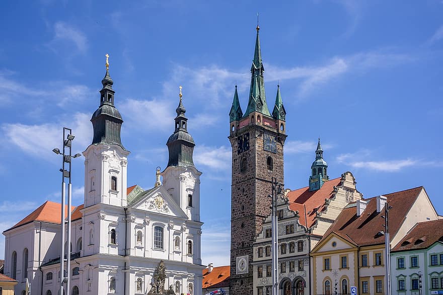 建物、教会、クラトヴィ、ヨーロッパ、ボヘミア、観光、チェコ共和国、見ることができる、cz、建築、有名な場所