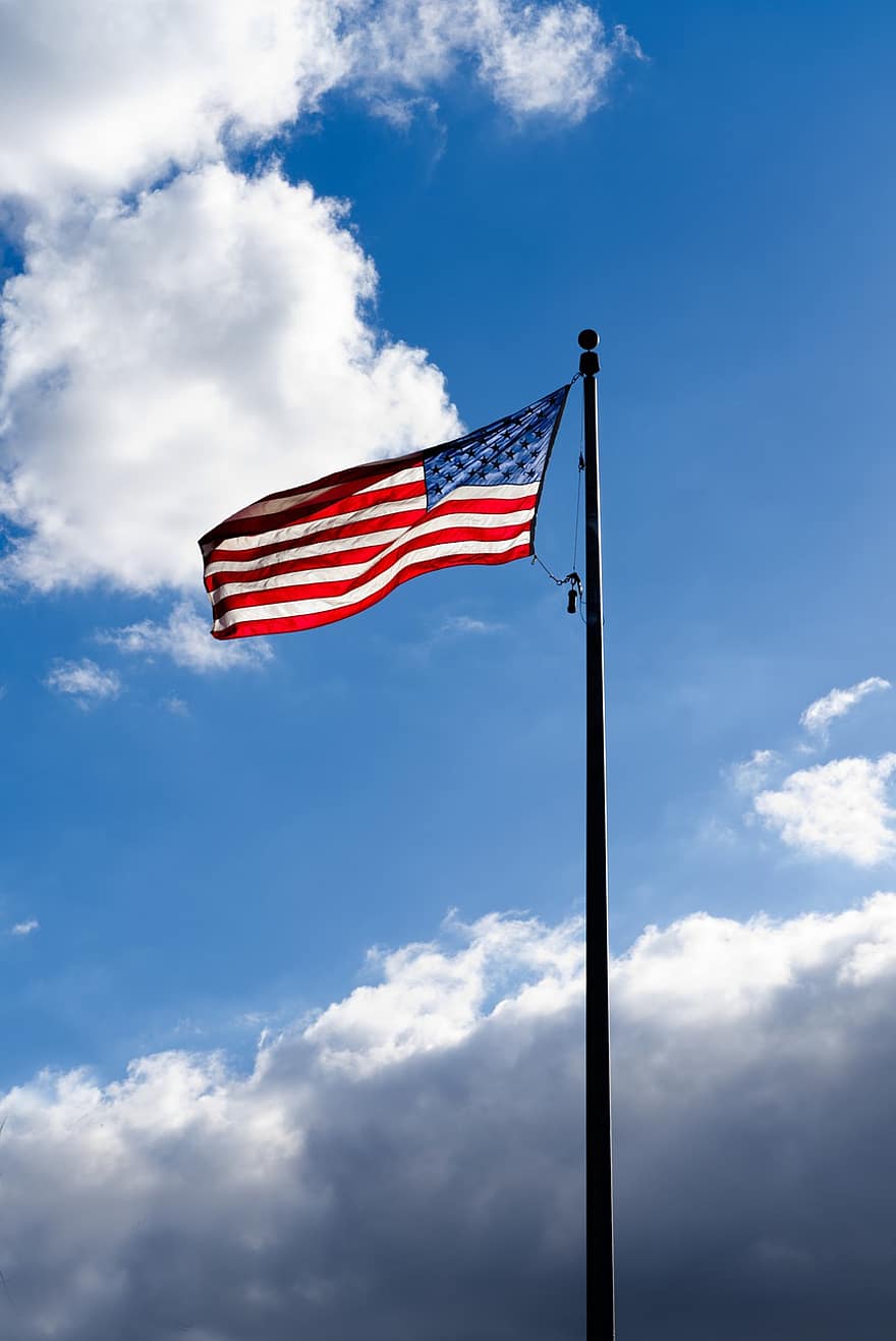 флаг, САЩ, патриотичен, Америка, къдрене, независимост, дом