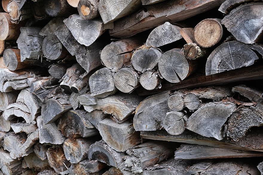 brandhout, hout, logs, trunks