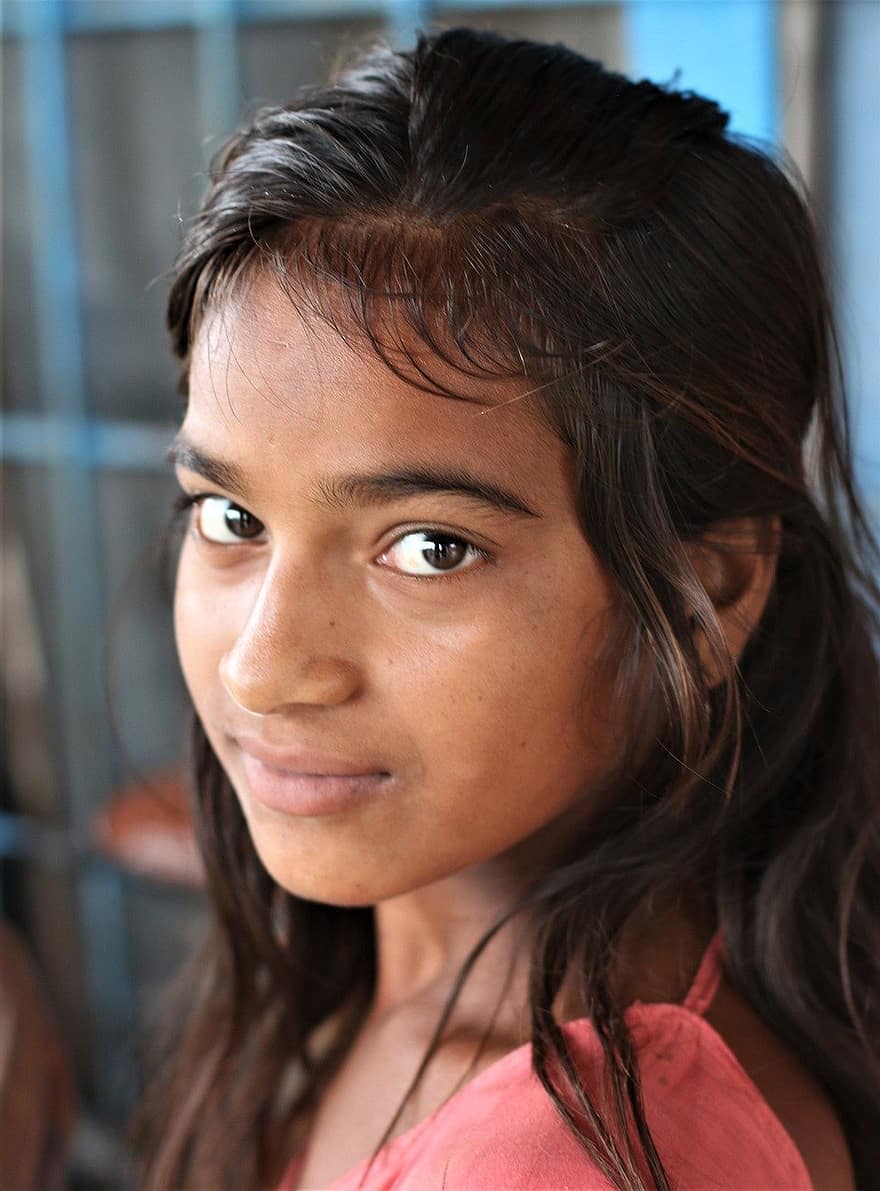 meisje, Indiaas, portret