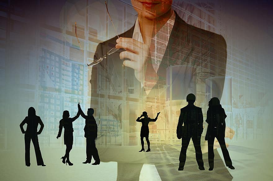 Business People, Group, Team, Abstract, Dialog, Discussion, Woman, Conversation, Graphic, Background, Icon