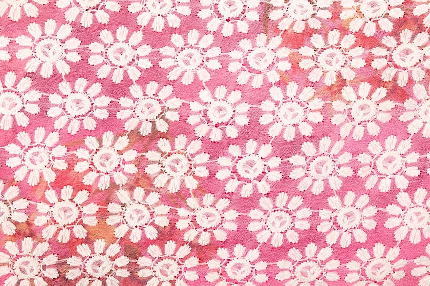 Embroidery, Flower, Fabric, Texture, Background, Wallpaper, Stitch, Ornamental, Abstract, Cloth, Packaging