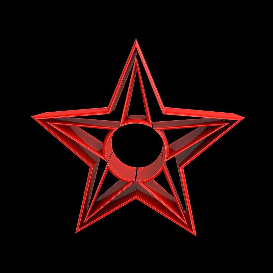logo, przycisk, symbol, postacie, 3d, gwiazda
