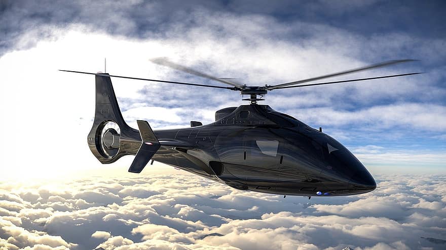 helikoptéra, letadlo, nebe, mraky, let, létající, vojenský, letecké, inovace, Futuristické letadlo, rotorové letadlo