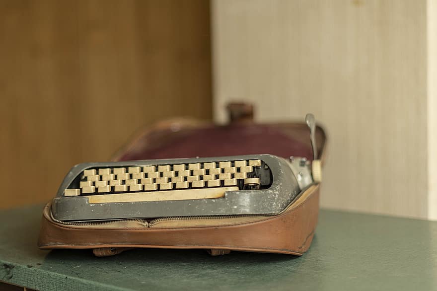 máy đánh chữ, cũ, cổ điển, đồ cổ, báo chí, kiểu, đánh máy, viết