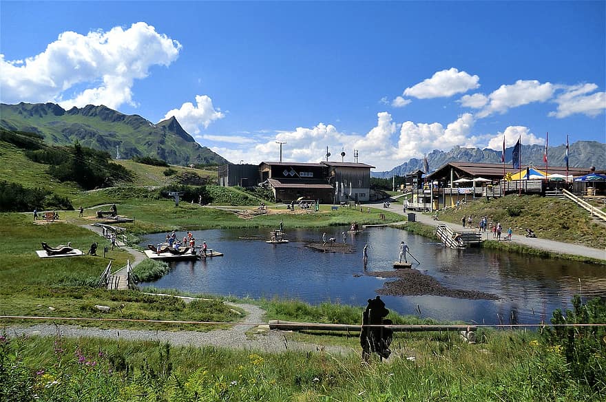 lac, parc, munţi, Sonnenkopf, mănăstire, lac de munte, loc de joaca, vacanţă, relaxare, peisaj, Austria