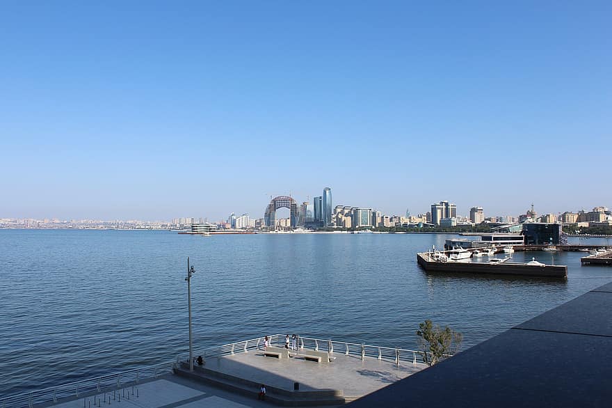 ciudad, viaje, turismo, mar, Mar Caspio, baku