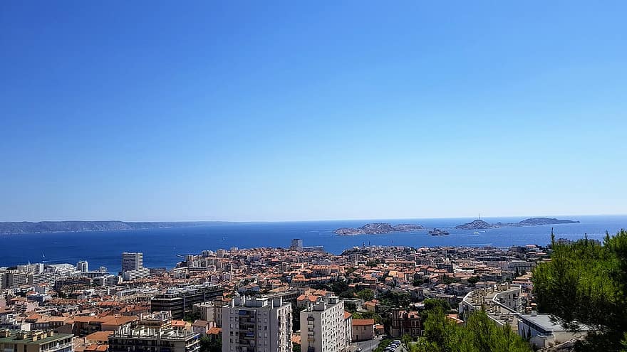 Insel, Frankreich, Marseille, Meer, Stadt, Panorama