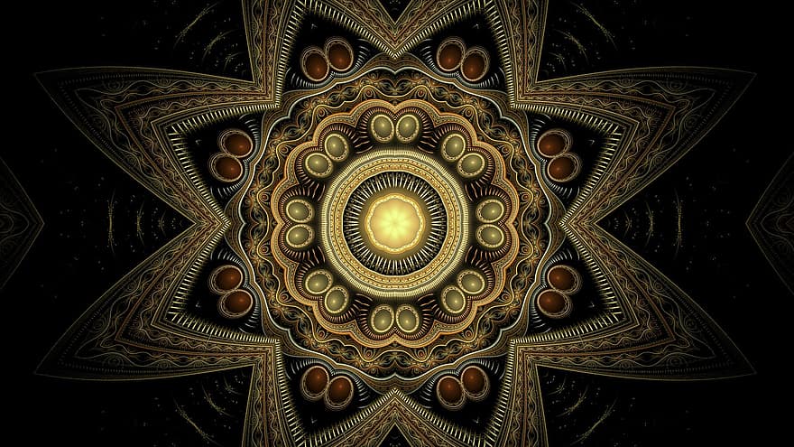Mandala, Ornament, Tapete, Hintergrund, Muster, Rosette, dekorativ, symmetrisch, Textur, abstrakt, fraktal