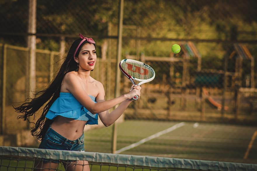 Sportas, tenisas, moteris žaidžia tenisą, moteris, Moteris, ponia, jauna moteris, modelis, modeliavimas, Drabužinė, mada