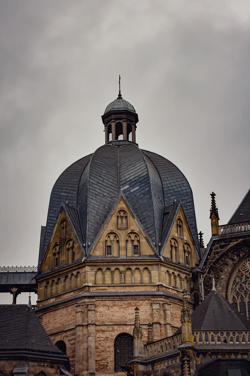 Aachen Cathedral, Architecture, Dome, Building, Old Building, Church, Cathedral, Landmark, Historical, Historic, Old Town