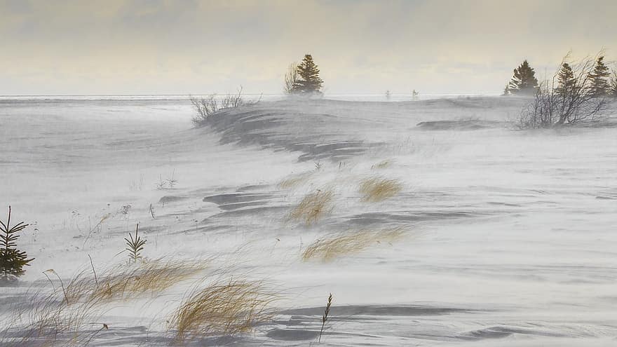 oceano, vento, pittura, opera d'arte, fiume, mare, inverno, paesaggio, natura, Canada, Québec
