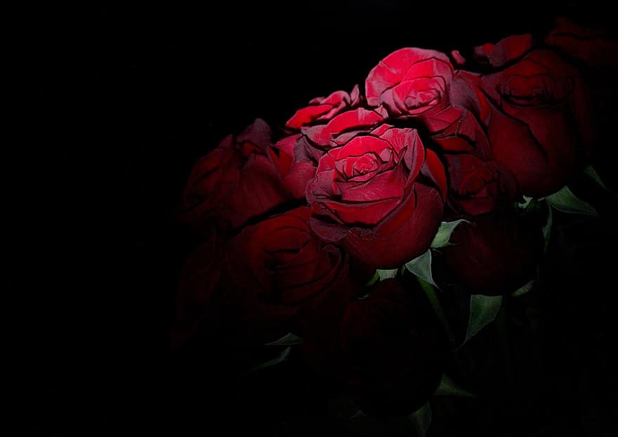 roser, bukett, blomster, kjærlighet, roman, romantisk, blomst, gave, petals, bryllup, rød