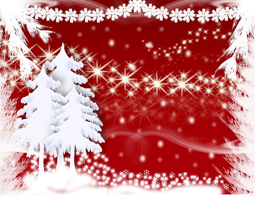 Канун Нового года, рождество, Рождественская елка, снег