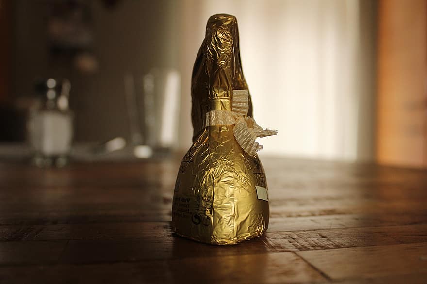Chocolate, Easter Bunny, Easter, wood, bottle, table, drink, close-up, celebration, single object, alcohol