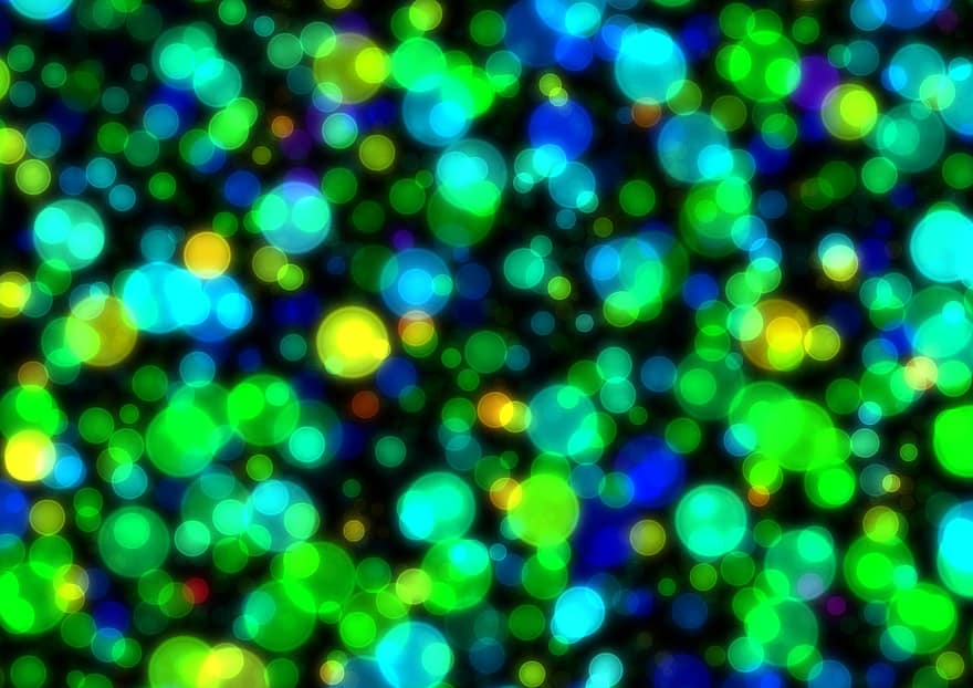 Bokeh, Green, Out Of Focus, Blue, Turquoise, Background, Light, Circle, Points