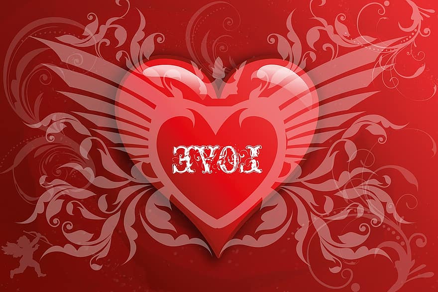 Sant Valentí, cor, amor, sort, resum, relació, gràcies, salutació, targeta de felicitació, postal, fons