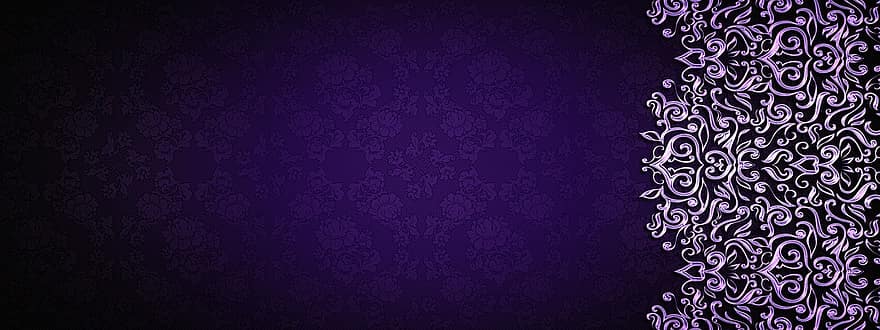 Banner, Ornaments, Background, Pattern, Purple, Design, Abstract, Header, Festive, Noble, Floral
