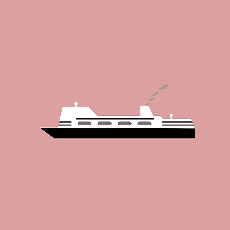 navio a vapor, desenho animado, náutico, fundo