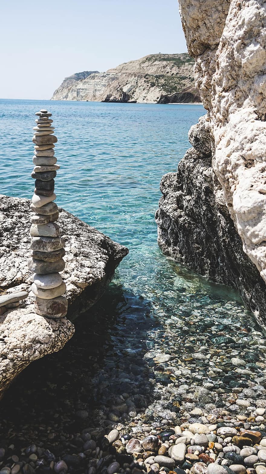 Кіпр, море, води, каміння, гармонія, камінь, небо, узбережжі, подорожі, геологія, природи