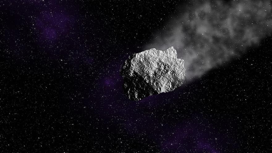 asteroide, espacio, estrellas, meteorito