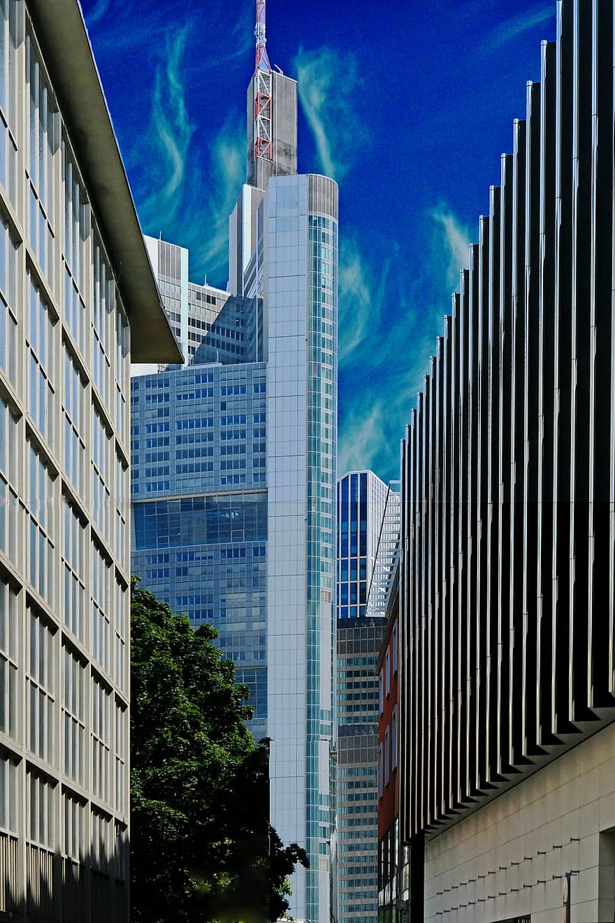 rascacielos, edificio, moderno, edificio de oficinas, metrópoli, horizonte, ciudad, arquitectura, paisaje urbano