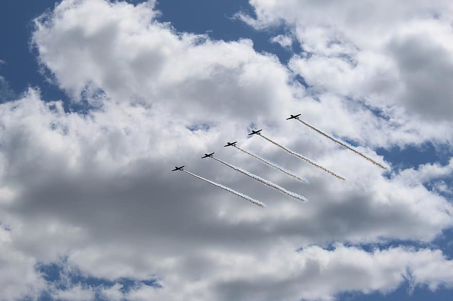 Aircraft, Airshow, Airplanes, Planes, Sky, Aviation