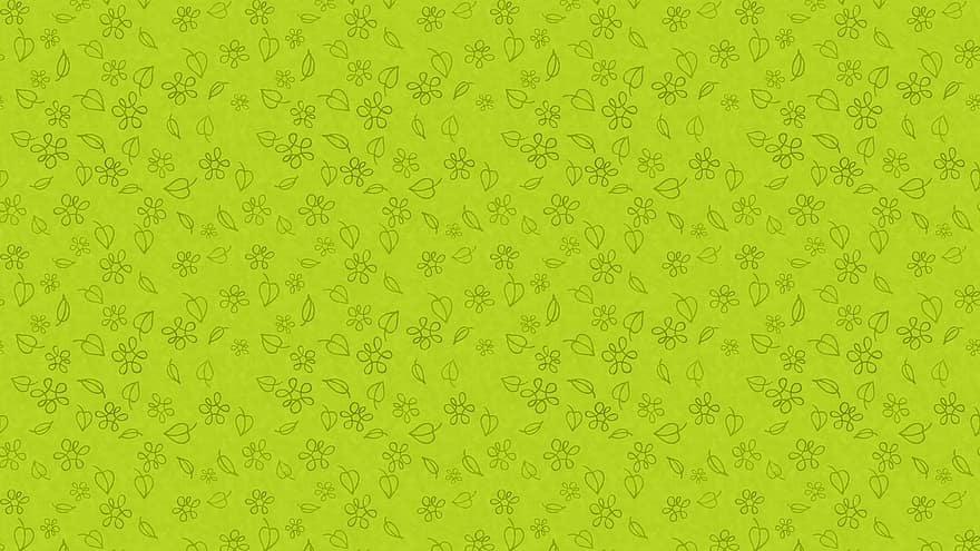 Background, Flower, Doodle, Wallpaper, Leaves, Nature, Pattern, Drawing, Green, Seamless, Decorative