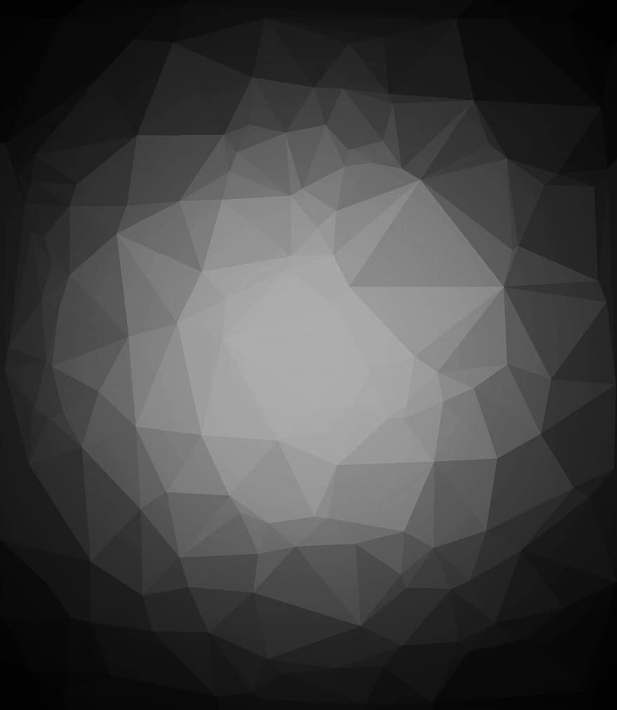 abstraktní, polygon, šedá, Černá, trojúhelníky, Pozadí, šedé pozadí