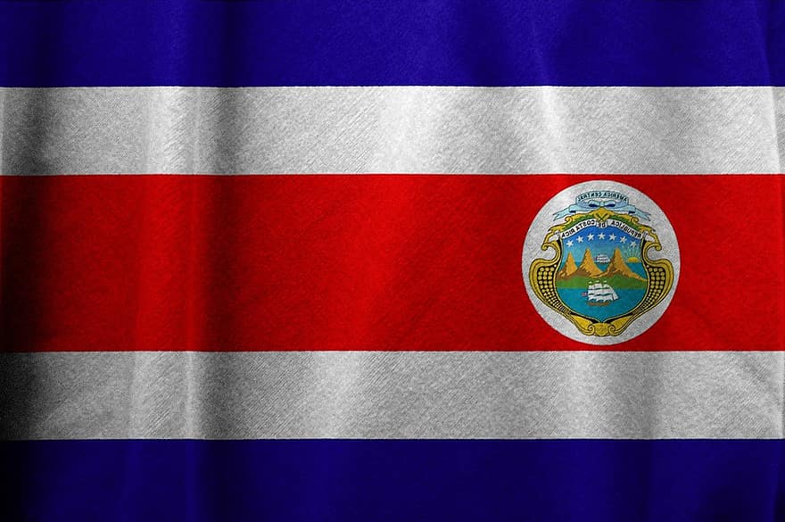 Kostaryka, flaga, kraj, symbol, naród, krajowy, transparent, patriotyzm, patriotyczny