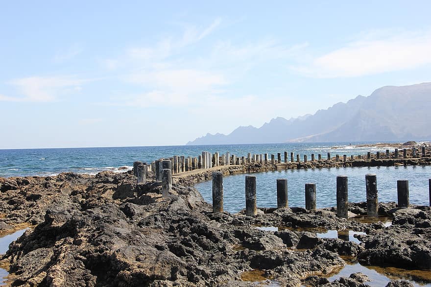 Gran Canaria, ada, ispanya, sahil, plaj, yaz, tatil, okyanus, gunes isigi, liman bölgesi, Su