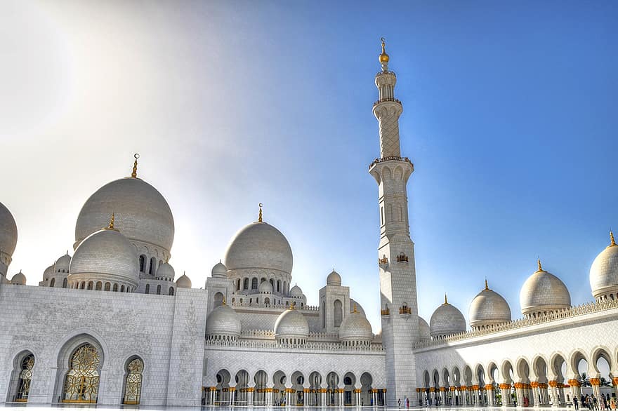 mezquita, zayed, jeque, grandioso, abu, dhabi, dubai, cultura, árabe, emiratos, unido