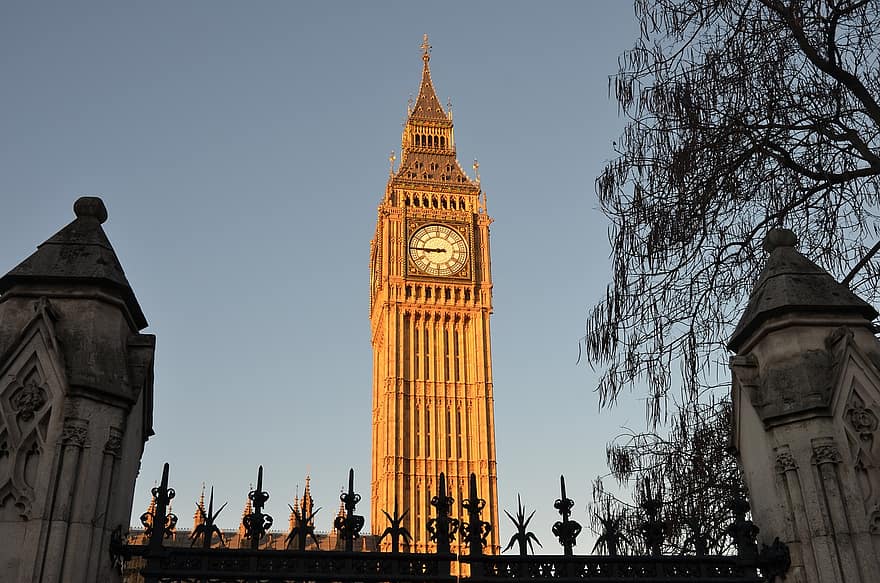 big ben, Londres, Angleterre, l'horloge, regarder, torre, historique, centre, ville