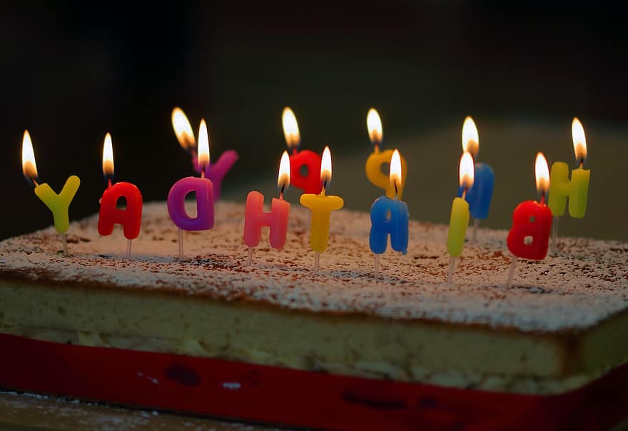 doğum günün kutlu olsun, kek, mumlar, kutlama, tedavi etmek, buz örtüsü, mum, doğum günü, alev, yanan, tatlı