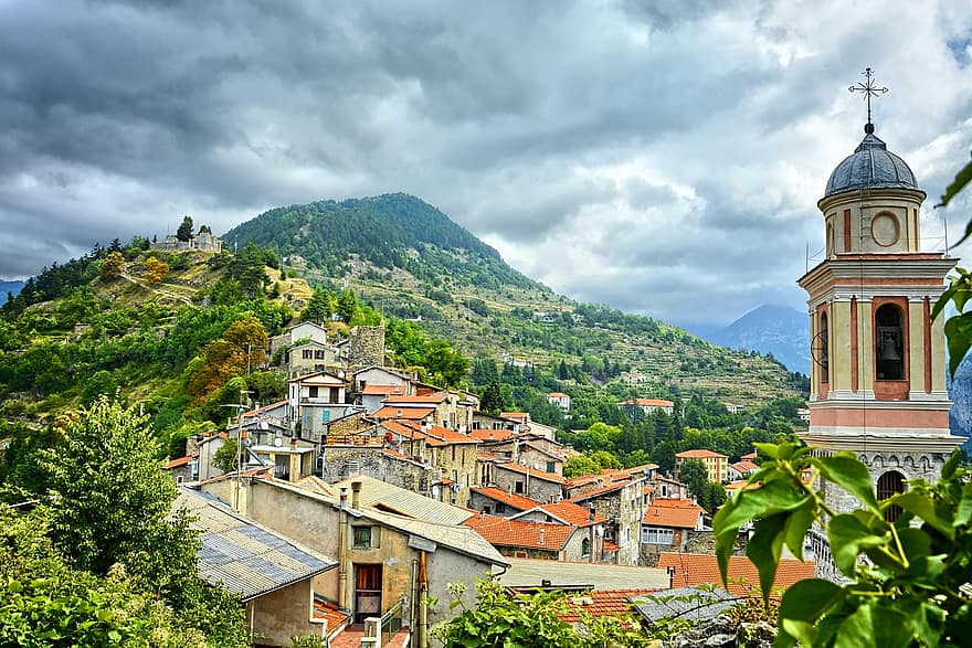város, vidéki táj, természet, utazás, idegenforgalom, Liguria, Triora, Gianluca, építészet, hegy, híres hely
